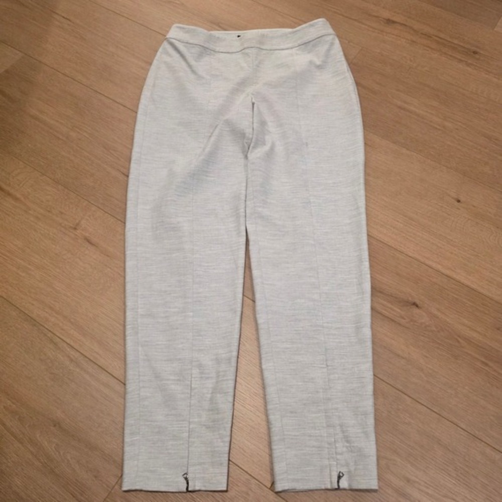 St. John Sport Gray Textured Straight Leg Ankle Zip‎ Pants Womens 10 Made in USA